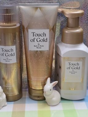 Bath & Body Works Touch of Gold Body Cream, Fragrance Mist, & Hand Soap Set NEW